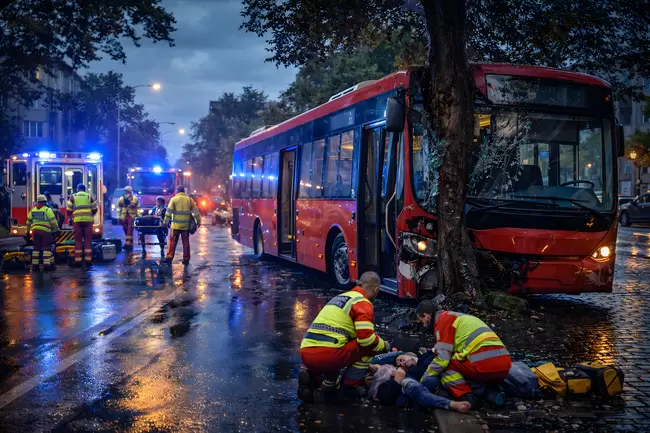 Busunfall in Hamburg – Rettungseinsatz