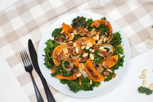Butternut Salad with Kale and Almond