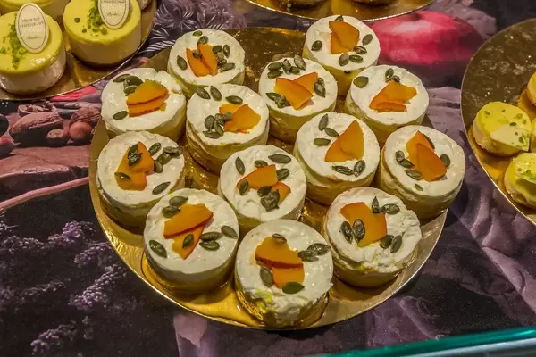 Cakes decorated with pumpkin