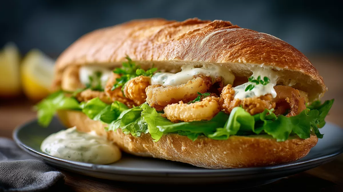 Calamari Brötchen mit Knoblauch Aioli