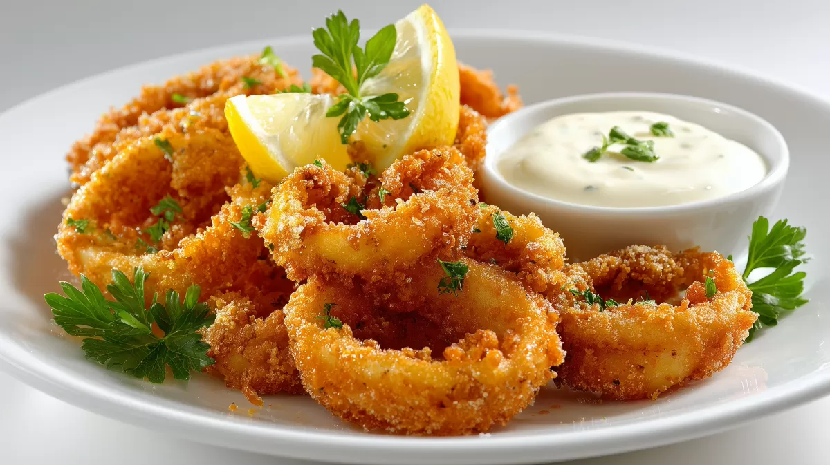 Calamari fritti mit Aioli, Zitrone und Petersilie