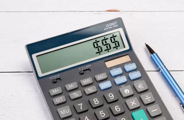 Calculator showing three Dollar symbols