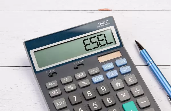 Calculator with the word Esel on the display