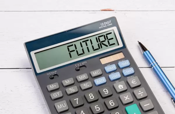 Calculator with the word Future on the display