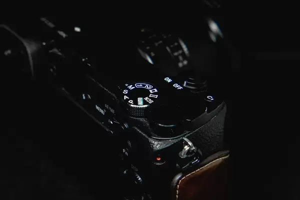 Camera menu dial close up shot