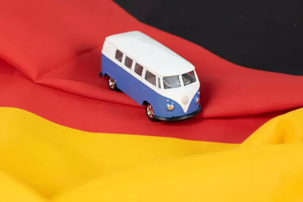 Campervan with German flag