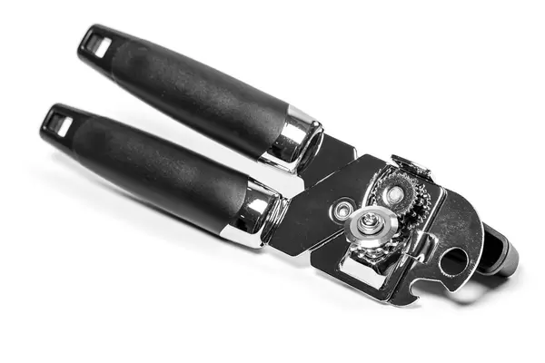 Can opener, equipment for opening cans lated on white background