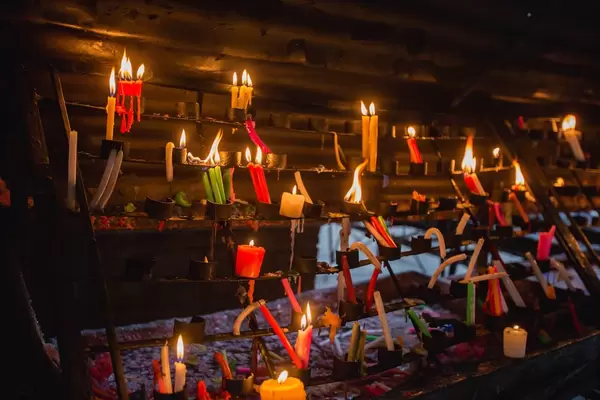 Candles lit to symbolize prayers at the Cathedral of Bacolod