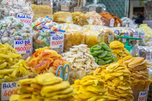 Candy and Snacks Vendor at Ben Thanh Market in Saigon