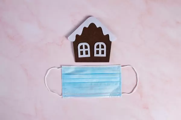 Candy house and medical face mask