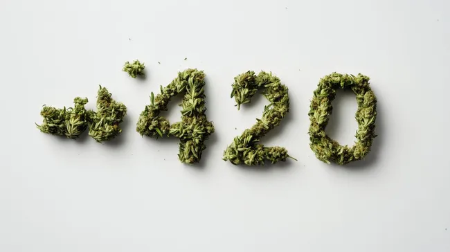 Cannabisblüten zu Zahl 420 geformt - Sinnbild für Cannabis-Legalisierung