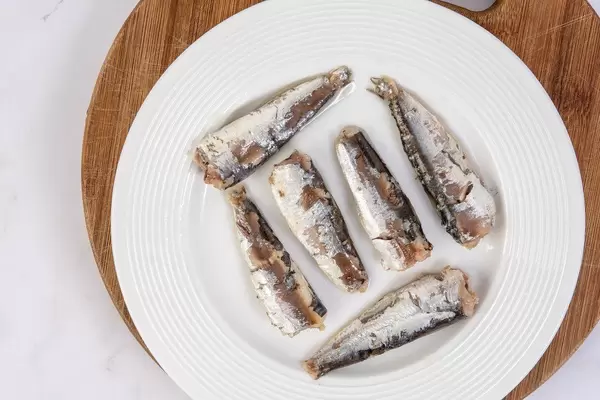Canned Sardines Fish served on the plate