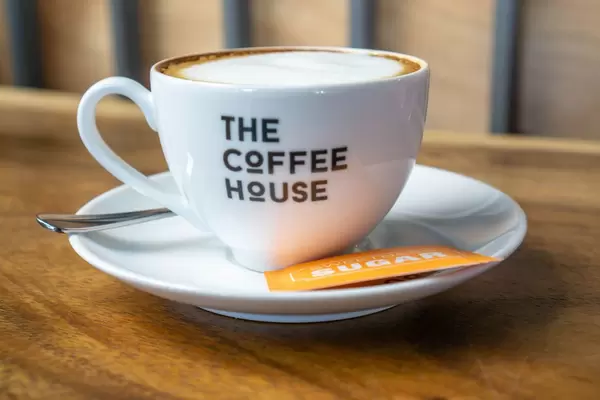 Cappuccino with Sweetness Sugar in a Coffee Shop in Vietnam