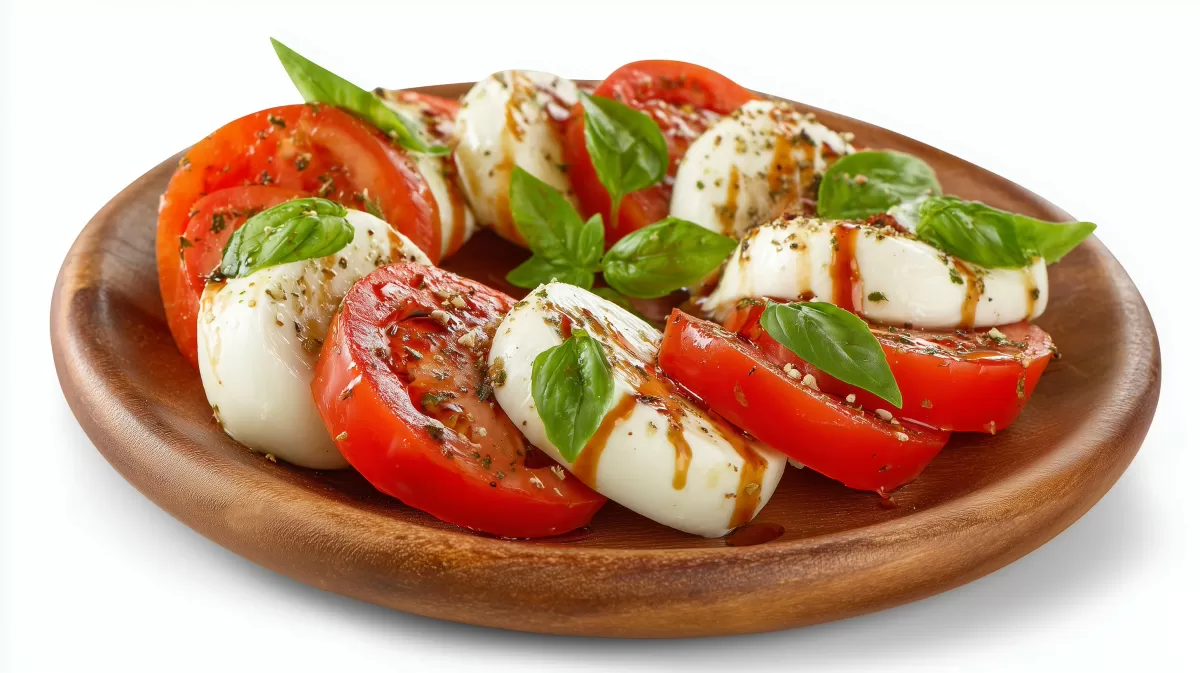Caprese Salat mit Mozzarella und Tomaten