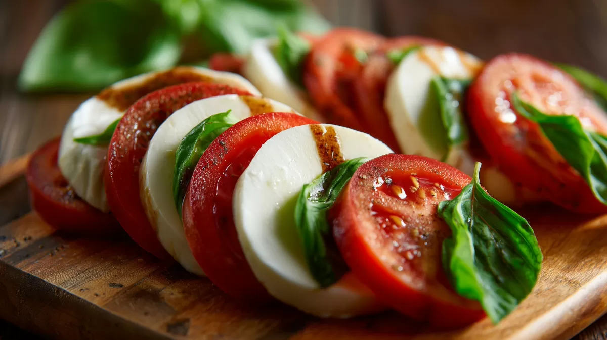 Caprese-Salat mit Tomate, Mozzarella und Basilikum