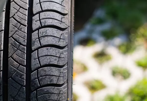 Car tire close up