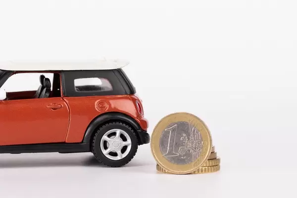 Car with one Euro coin