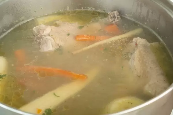 Carrot and Parsnip with Chicken meat in the soup (Flip 2019)