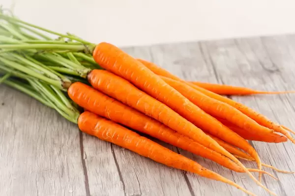 Carrots Close-up on a Wooden Background