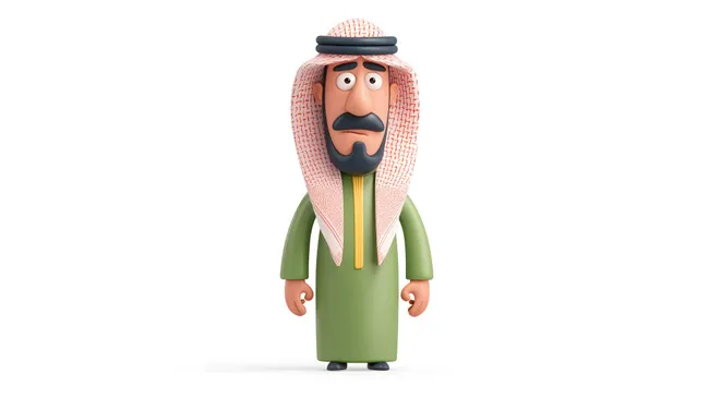 Cartoon-Figur eines arabischen Geschäftsmanns