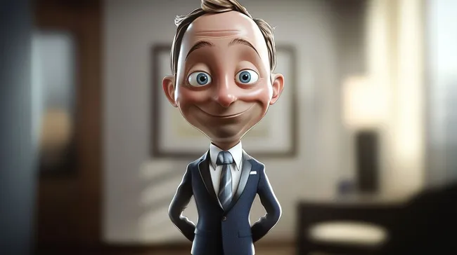 Cartoon-Geschäftsmann mit überraschtem Ausdruck