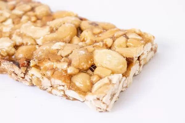 Cashew Bar above white background (Flip 2019)