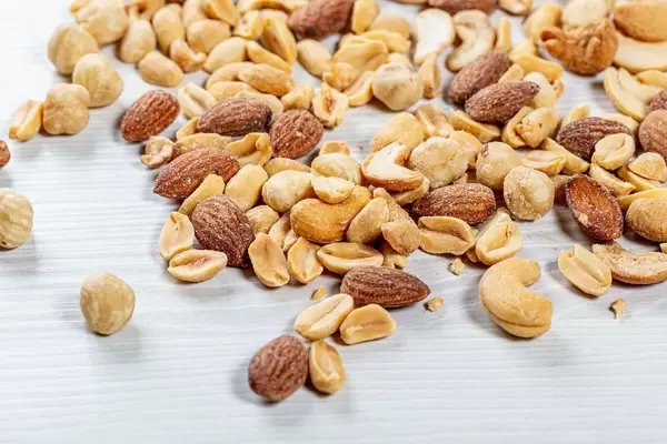 Cashews, hazelnuts, almonds and peanuts-salted roasted nuts