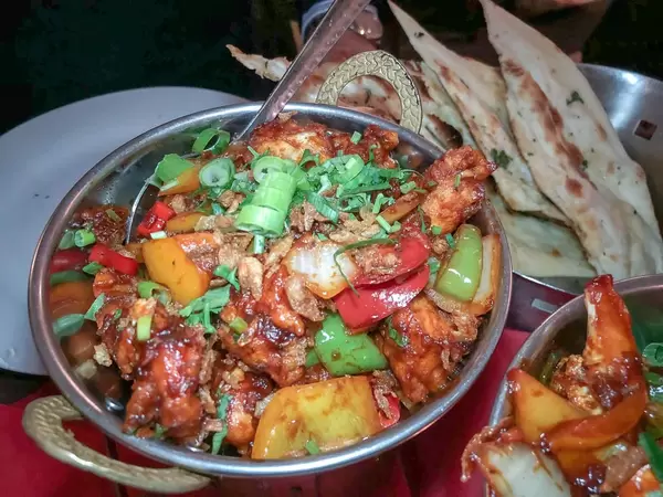 Chabji Garlic Chili - ein sehr scharfes indisches Gericht im Ginti Restaurant in Köln