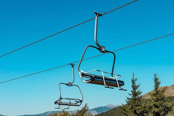 Chairlifts Against the Blue Sky at the Old Mountain, Serbia