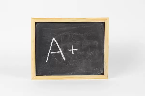 Chalkboard with A+ sign