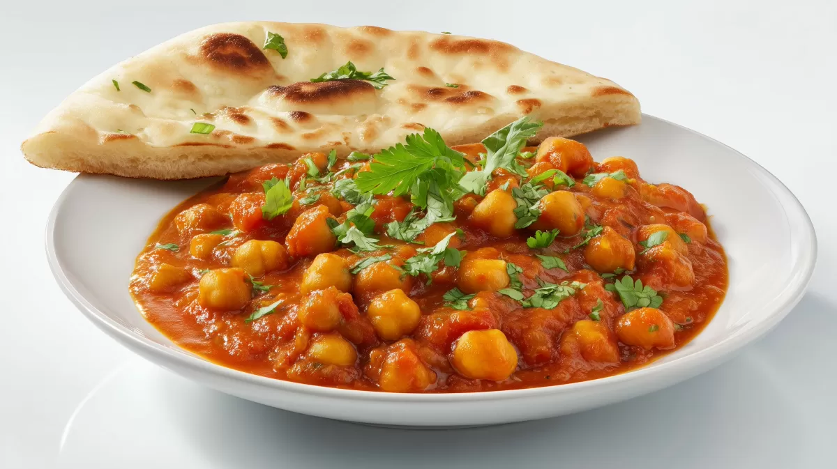 Chana Masala – Kichererbsen-Curry mit Naan-Brot