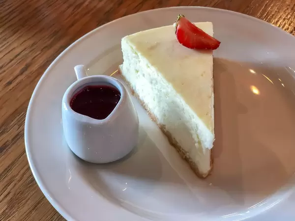 Cheese cake at a restaurant in Saint Petersburg