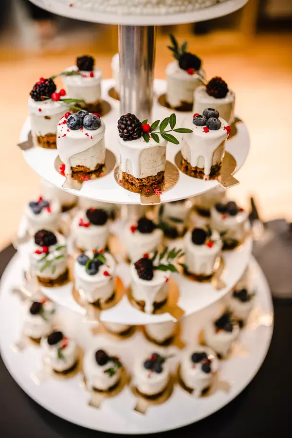 Cheese Cake Little Bites With Berries On Event