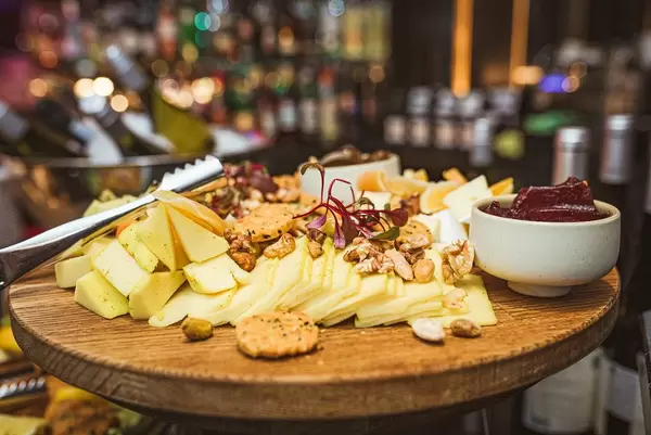 Cheese Plate Asorti With Walnuts, Jam And Greens (Flip 2019)