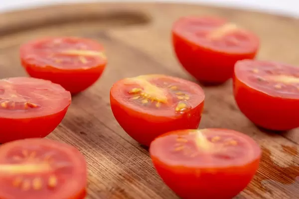 Cherry Tomatoes on the wooden board