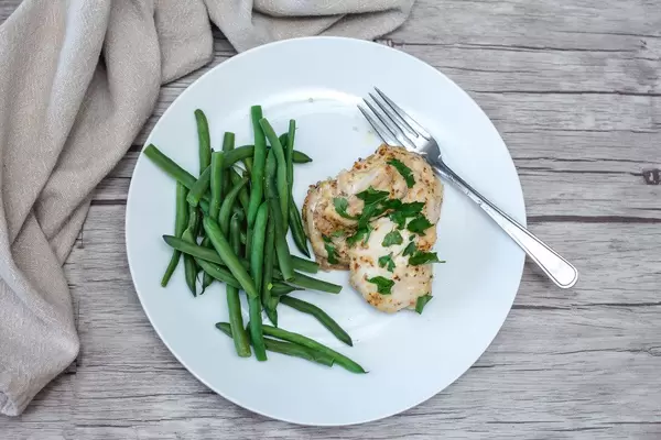 chicken and green bean Top View