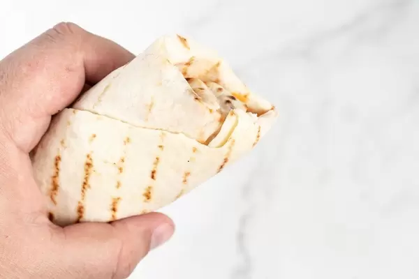 Chicken Meat with Vegetables in Tortilla