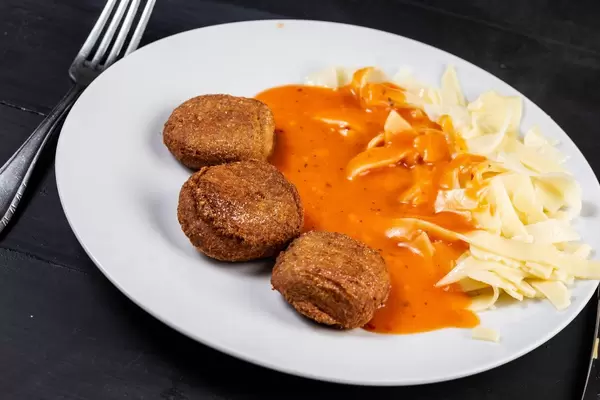 Chicken Minced Meat Meatballs with Pasta and Tomato Sauce