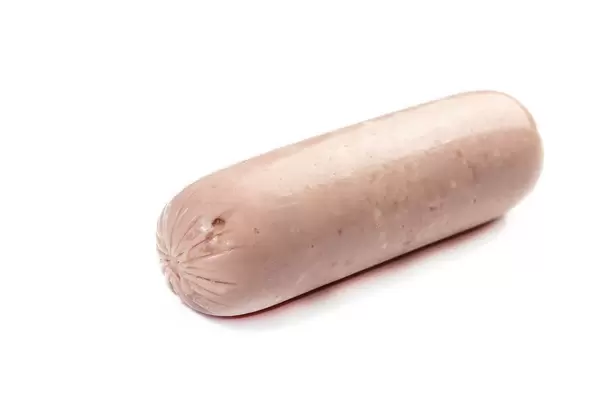 Chicken Salami above white background