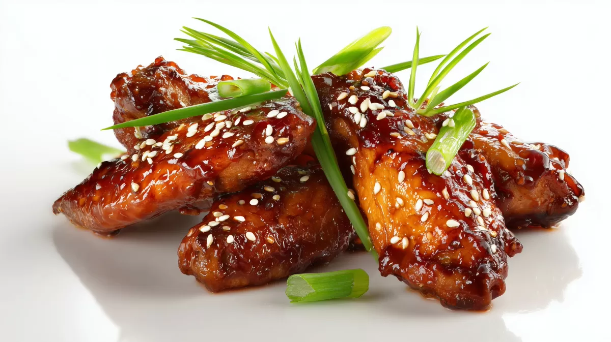 Chicken Wings in Honig Barbecue Marinade mit Sesam