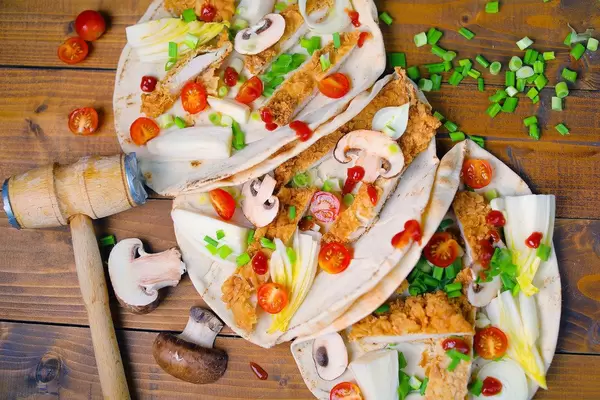 Chicken wrap in Lebanese pita