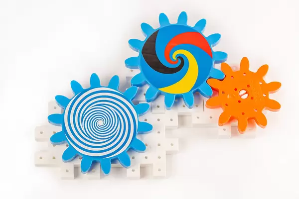 Children's constructor made of gear parts