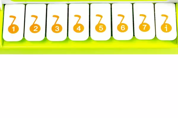 Children's piano keys with numbers for learning