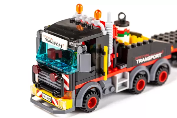Children's toy truck from the constructor, close up