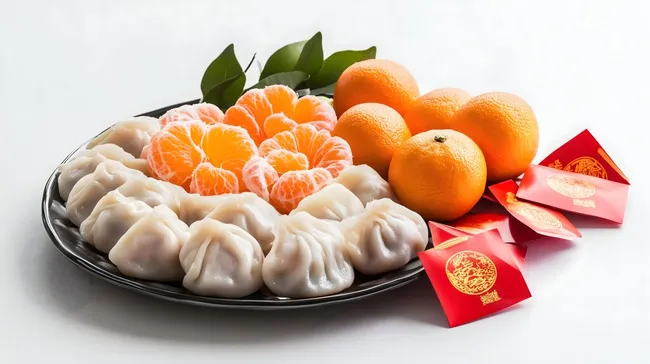 Chinesisches Neujahrsfest mit Dim Sum und Orangen