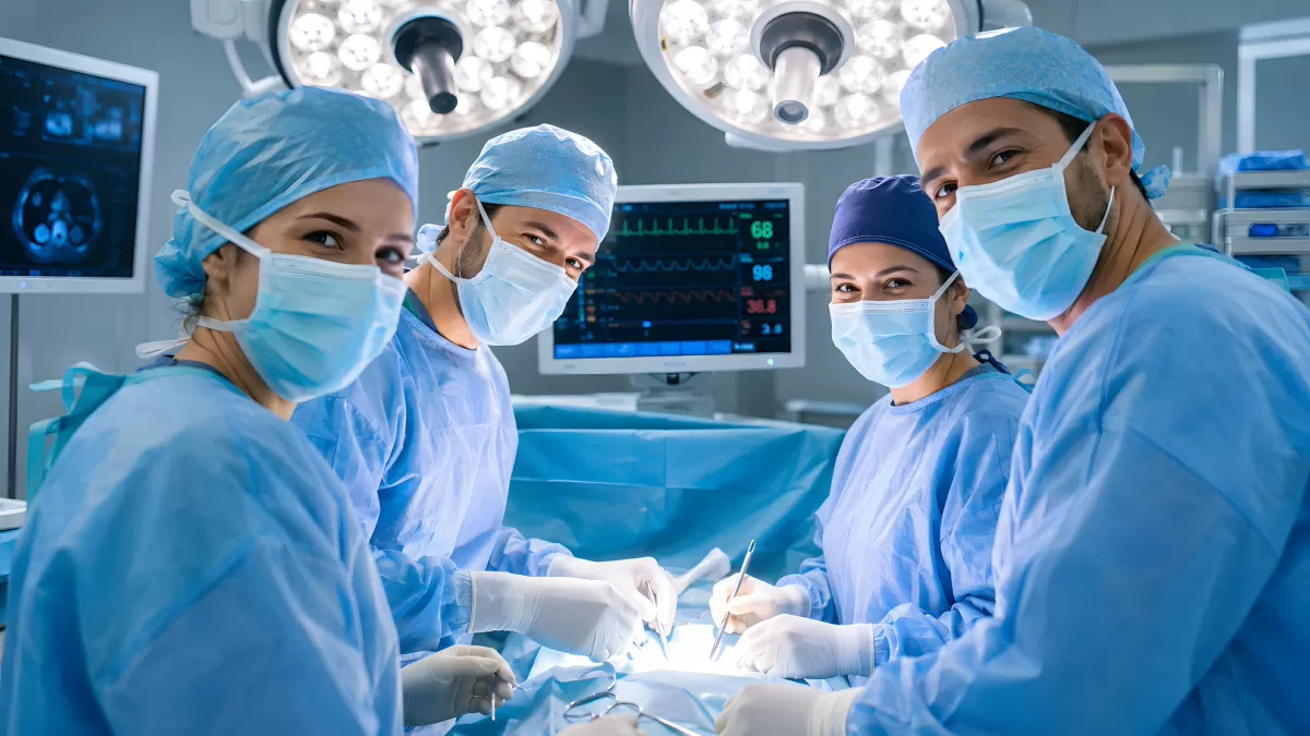 Chirurgenteam bei einer Operation im Operationssaal