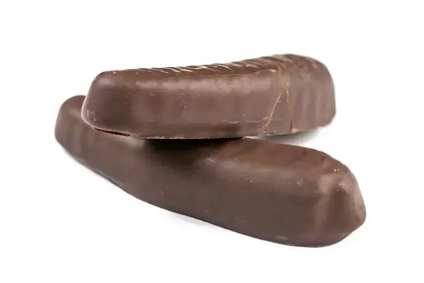 Chocolate Banana Candy isolated above white background