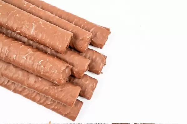 Chocolate Bars above white background with copy space (Flip 2020)