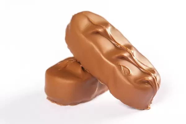 Chocolate bars on a white background