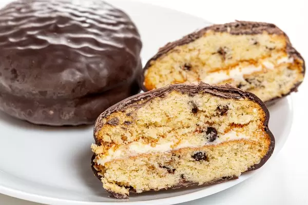Chocolate cakes on a white plate